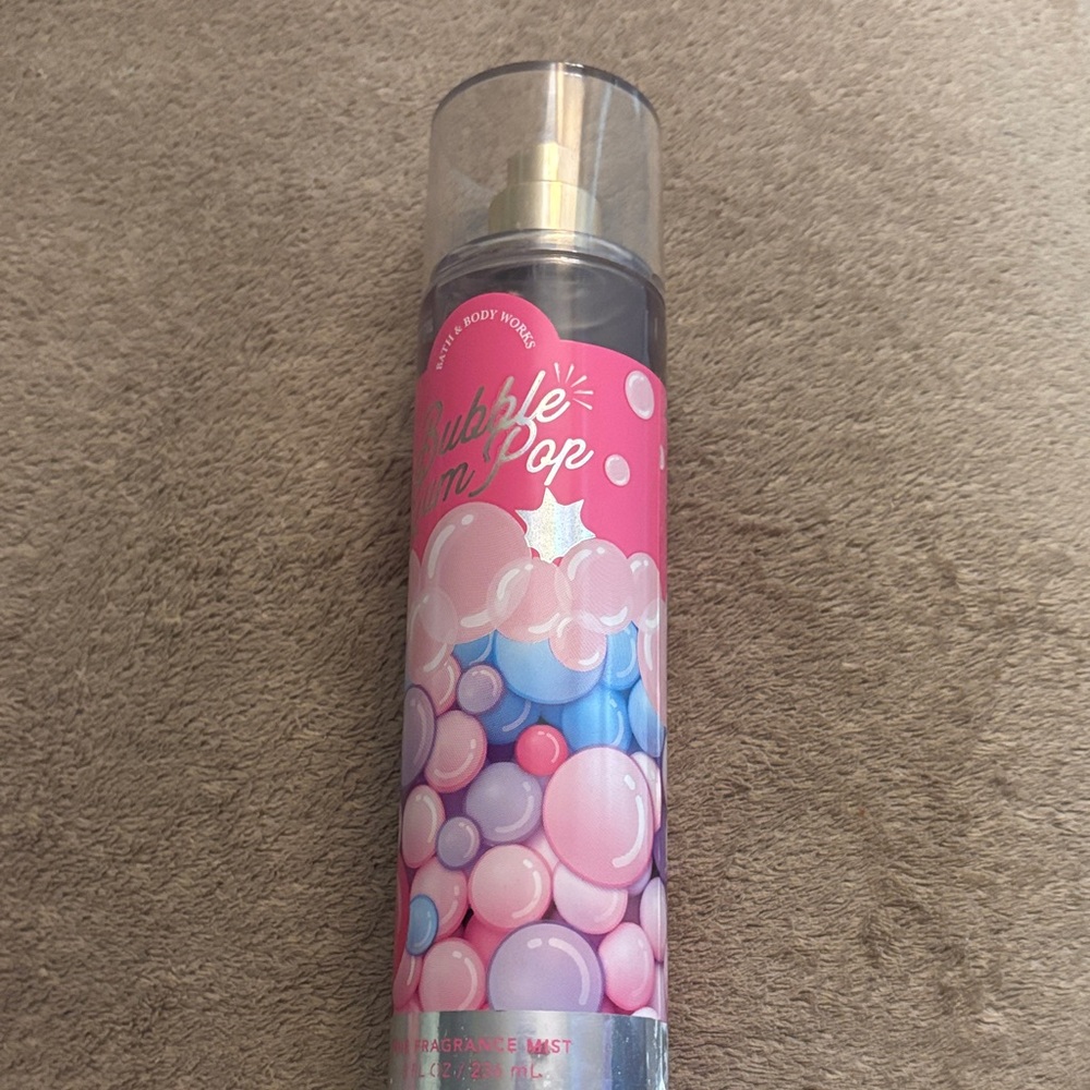 CROSS POSTED Bath & Body Works Bubble Gum Pop Mist - Pink and Blue Design
